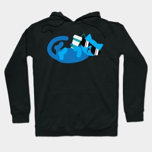 Just a Chilling Blue Cat Hoodie